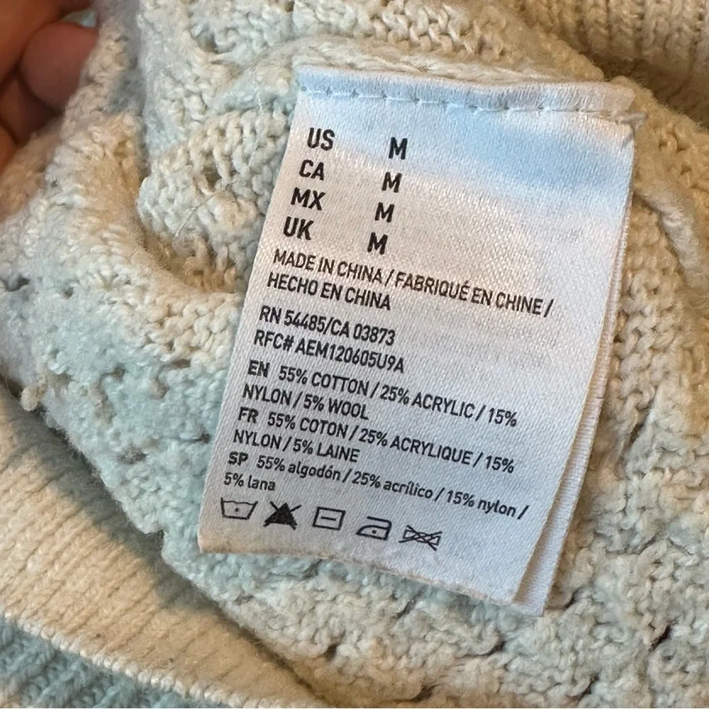 American Eagle Cream Textured Knit Sweater - Picture 6 of 6